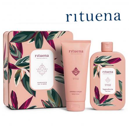 Rituena damasco in fiore gift set in scat. latta (sg 400ml+ bl 200ml)Rituena damasco in fiore gift set in scat. latta (...
