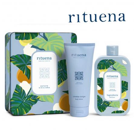 Rituena estate siciliana gift set in scat. latta (sg 400ml+ bl 200ml)
