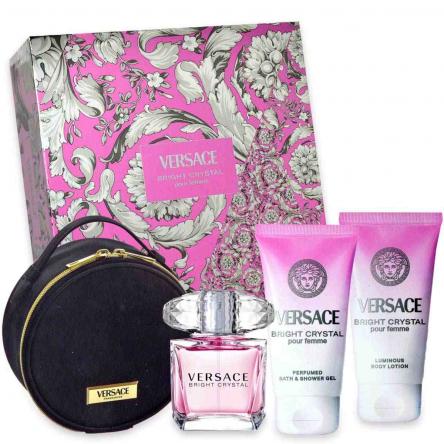 Versace bright crystal edt 90 ml + shower gel 100 ml + body lotion 100 ml + beauty case