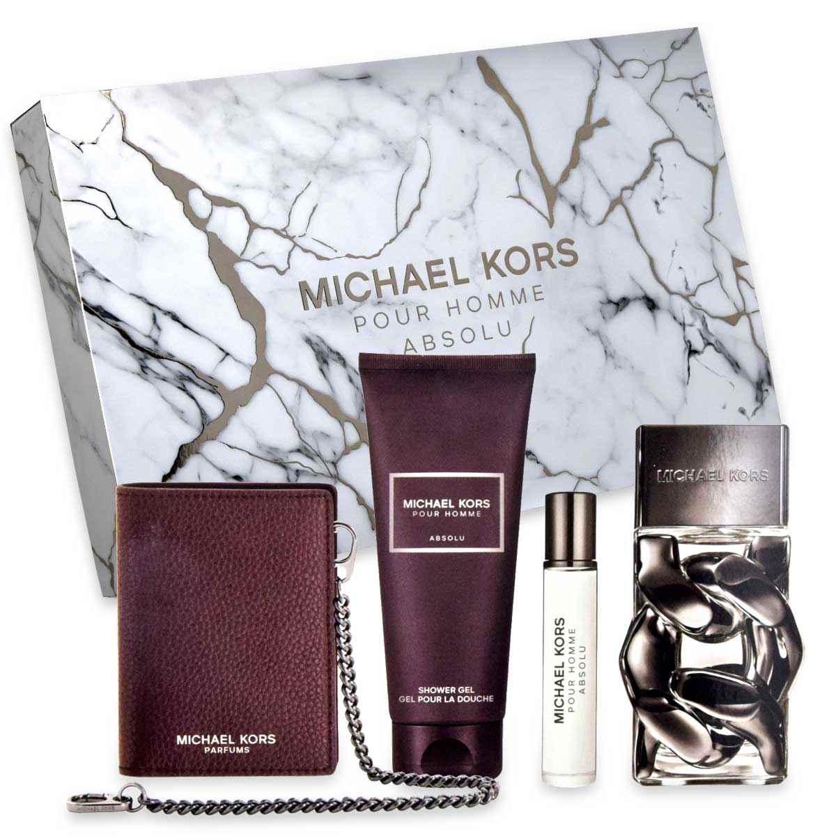 Michael kors absolu homme edp 100 ml + shower gel 100 ml + after shave balm 50 ml + porta carte