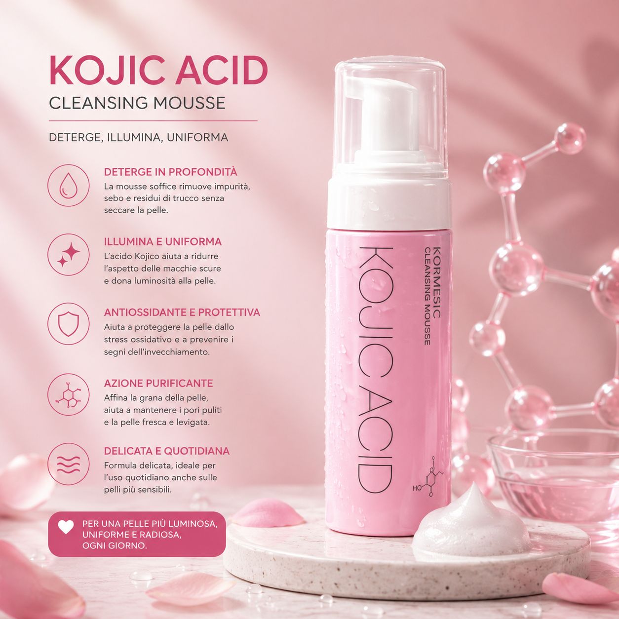 kormesic cleansing mousse kojic acido 150ml