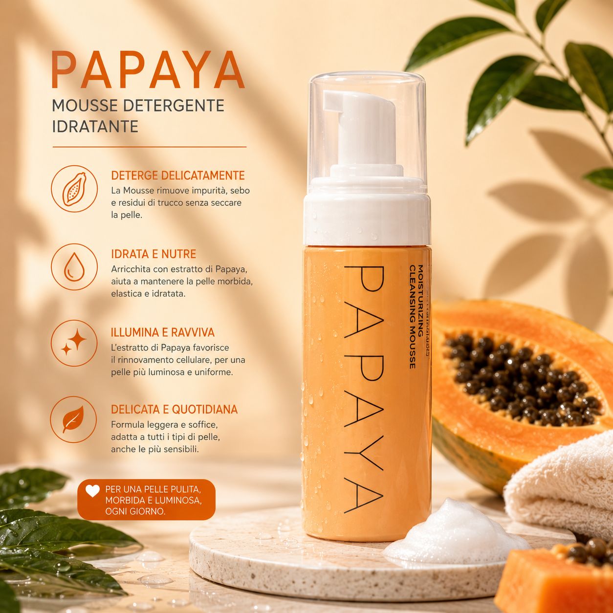 kormesic mousse Detergente PAPAYA 150ml