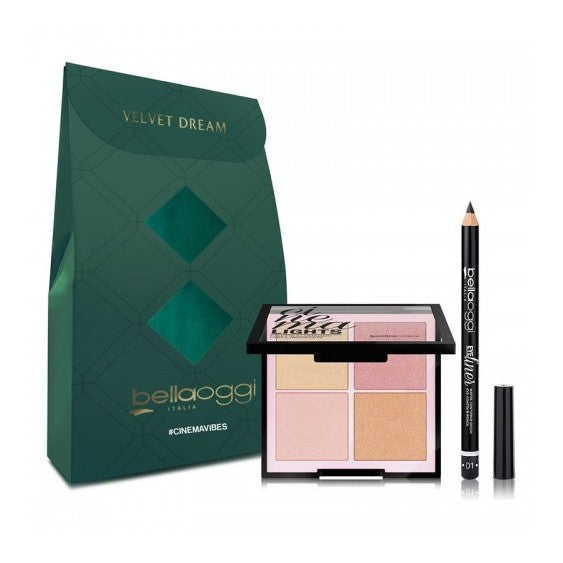 Bellaoggi Bellaoggi Velvet Dream Cinemavibes - Palette Illuminanti Cinema Lights + Matita Occhi N. 01